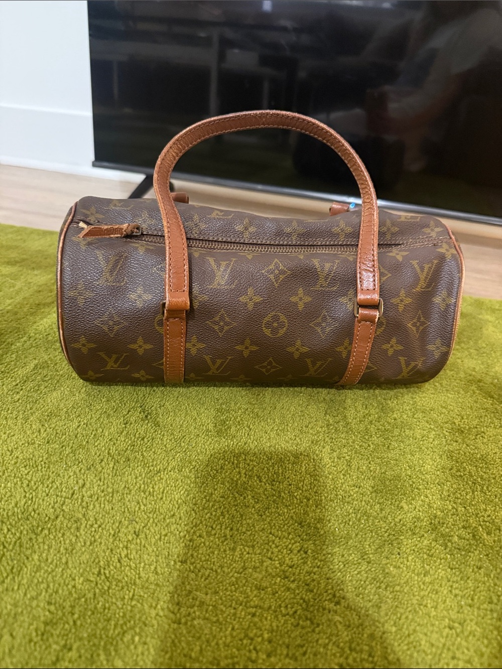 Louis Vuitton Monogram Barrel Duffel with Tan Leather Trim